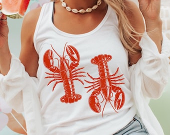 Lobster PNG, Fisherman Aesthetic, Retro Lobster Shirt Png, Y2K Summer Png Fishing Lobsters Ocean Nautical Coastal Aesthetic Sublimation Png