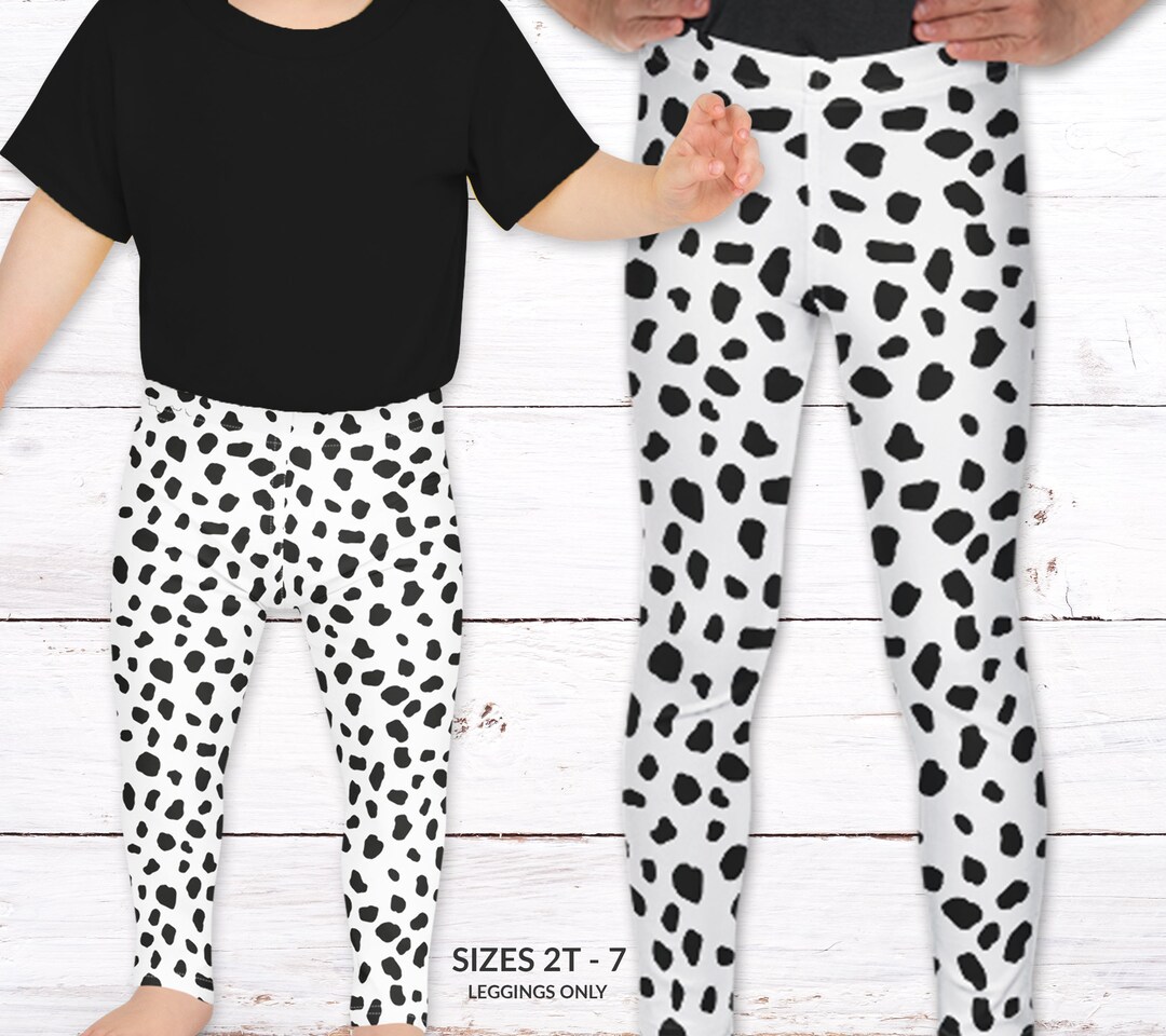 Dalmatian Kid's Leggings, Cute Dalmatians Halloween Costume, Girl Leggings, Girls Dalmatian