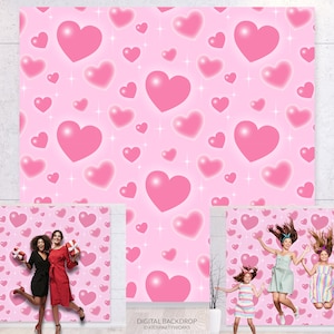 Valentine Backdrop, Valentine&#39;s Day Backdrop For Photos, Early 2000&#39;s Backdrop, Valentines Day Banner, Large 8&#39; X 8&#39; Digital File