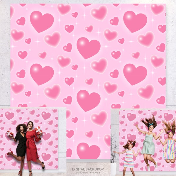 Valentine Backdrop, Valentine's Day Backdrop For Photos, Early 2000's Backdrop, Valentines Day Banner, Large 8' X 8' Digital File