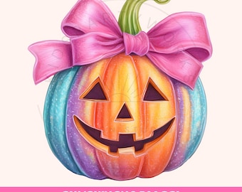 Calabaza Png, Calabaza Coqueta Png, Calabaza Multicolor Png, Diseño de Sublimación de Camisetas, Clipart de Calabaza, Calabaza Linda de Halloween Png