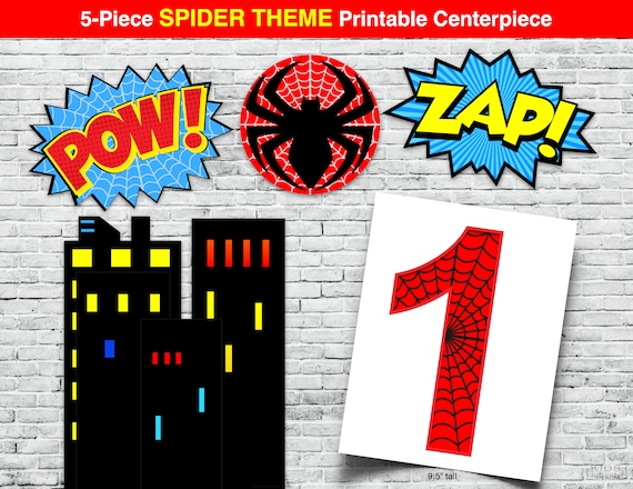 spiderman printable number 1 centerpiece instant download etsy hong kong