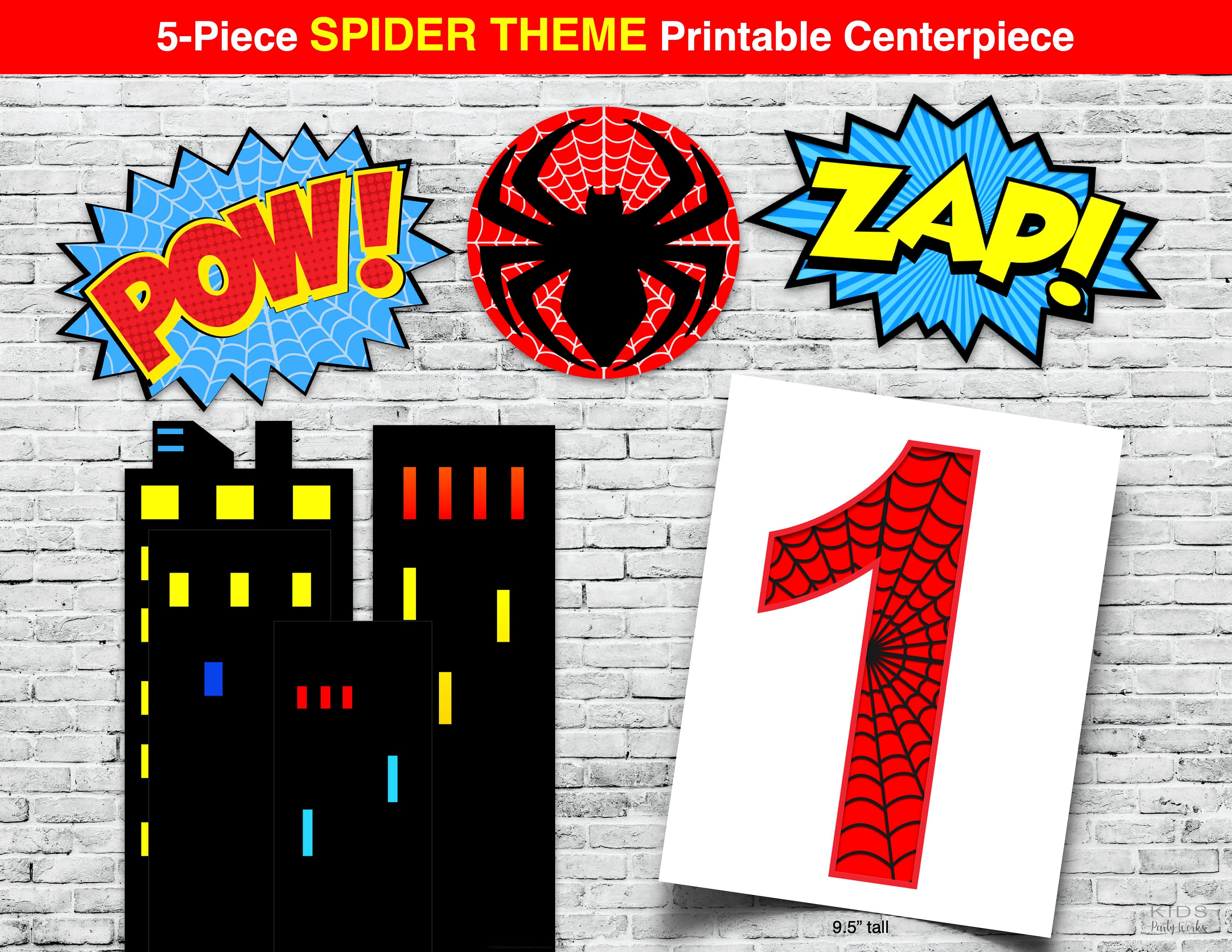 spiderman printable number 1 centerpiece instant download etsy