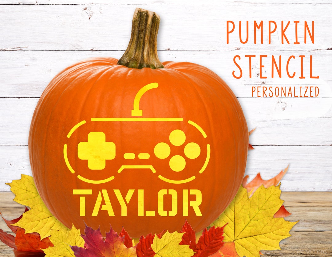 Controller Pumpkin Stencil, Gamer Printable Pumpkin Stencil, Jack O ...