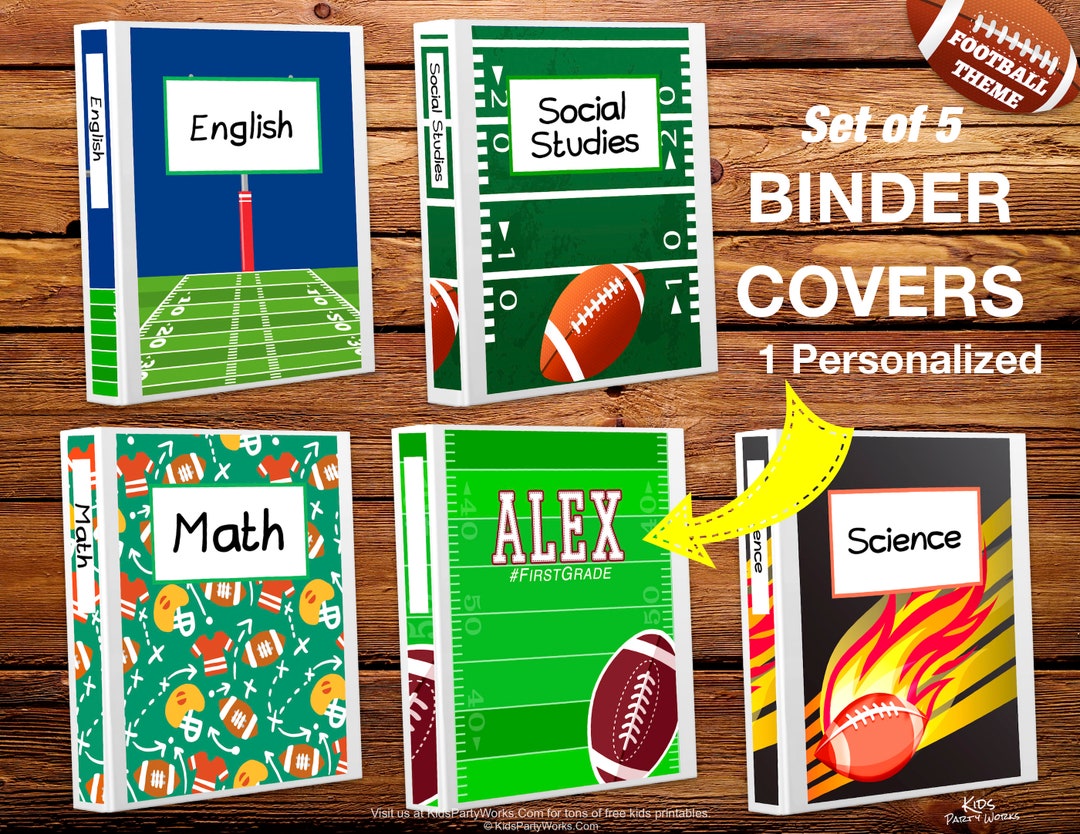 PRINTABLE BINDER COVERS1 Personalized Binder Coverfootball Binder