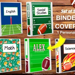 PRINTABLE BINDER COVERS-1 Personalized Binder Cover-Football Binder Covers (8.5x11in.)-Binder Covers-School Binder Covers-Instant Download