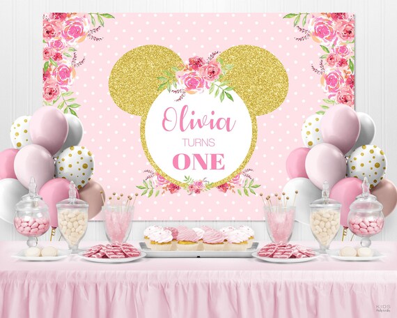 Minnie Backdrop, Minnie Birthday, Minnie Party, Minnie Banner, Backdrop, Minnie 1st Birthday, Minnie Baby Shower, Custom Digital Backdrop Il_570xn