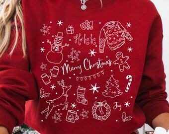Jul PNG, Julklotter PNG, God Jul och Höst PNG, Söta T-shirts med Sublimeringsmönster, Digital Nedladdning