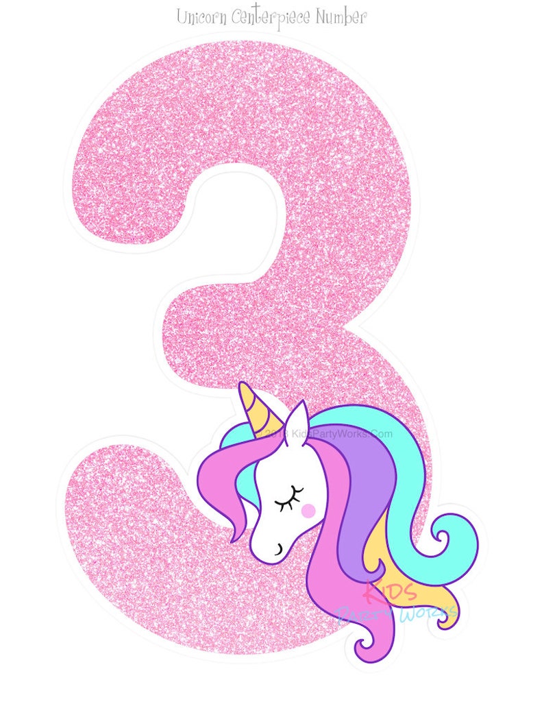 unicorn party decorations printable centerpiece unicorn etsy