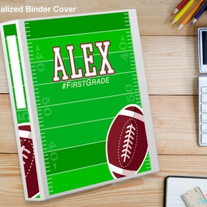 PRINTABLE BINDER COVERS-1 Personalized Binder Cover-football Binder ...