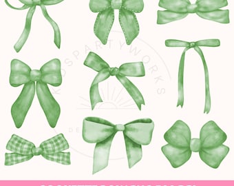 Lazo coqueto PNG, Lazo verde coqueto PNG, Lazos coquetos PNG, Lazos verdes PNG, Diseño de camisa con lazo coqueto de moda, Clipart de lazo verde, Png femenino