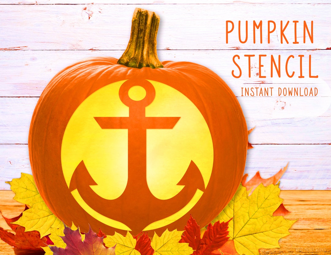 Boat Anchor Pumpkin Stencil Printable Ship Anchor Pattern Yacht