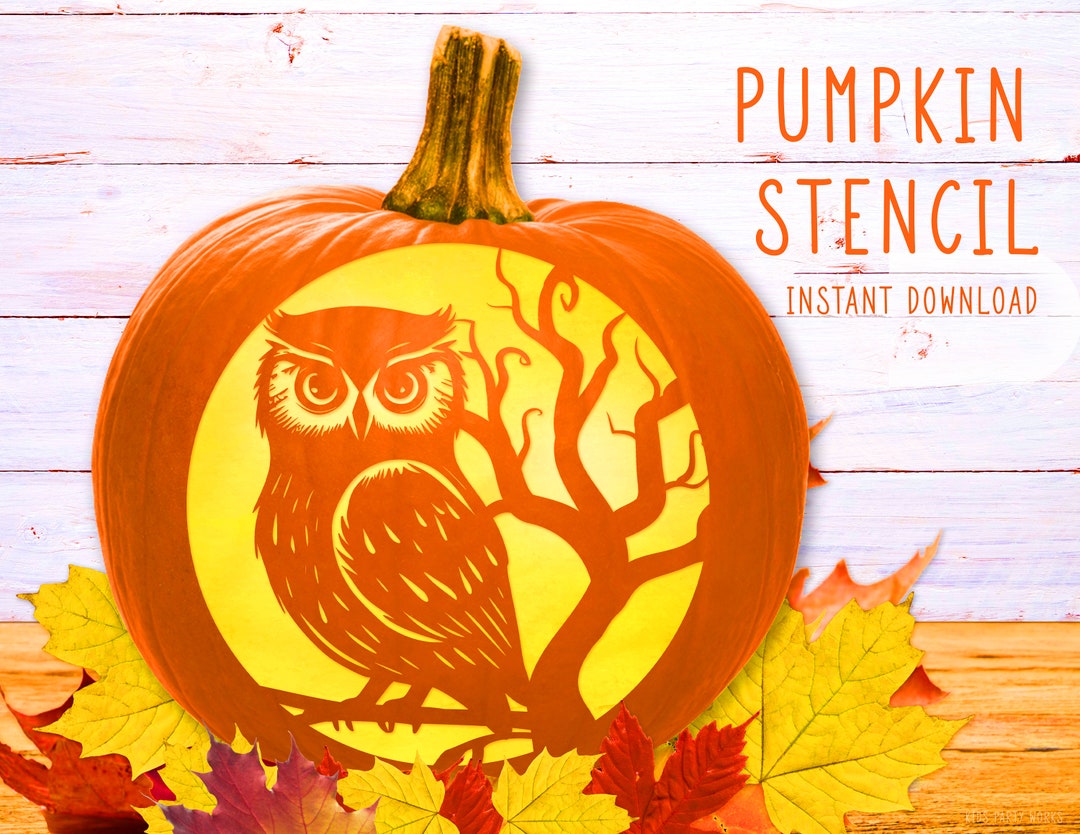 Owl Pumpkin Stencil Pumpkin Carving Stencil Printable