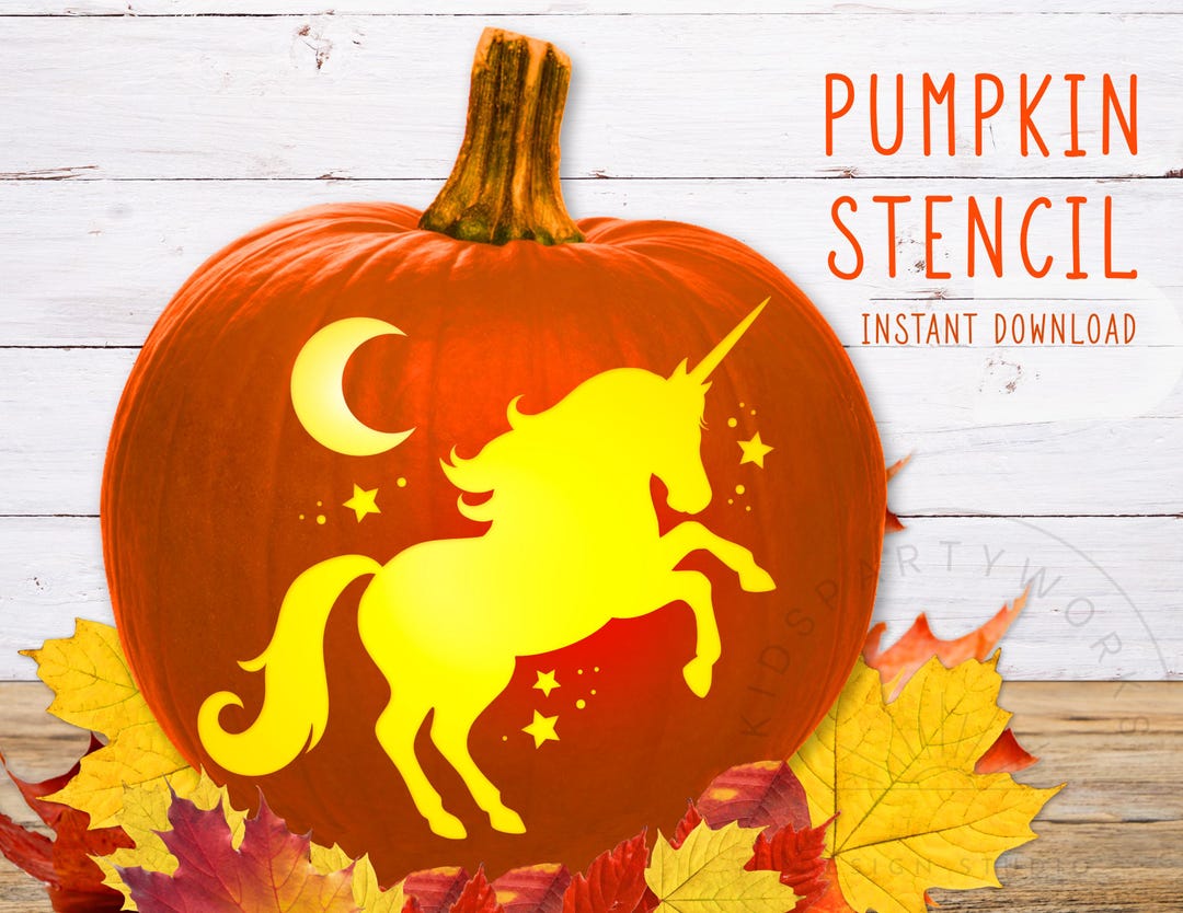 Unicorn Pumpkin Stencil Unicorn Printable Pumpkin Stencil Unicorn