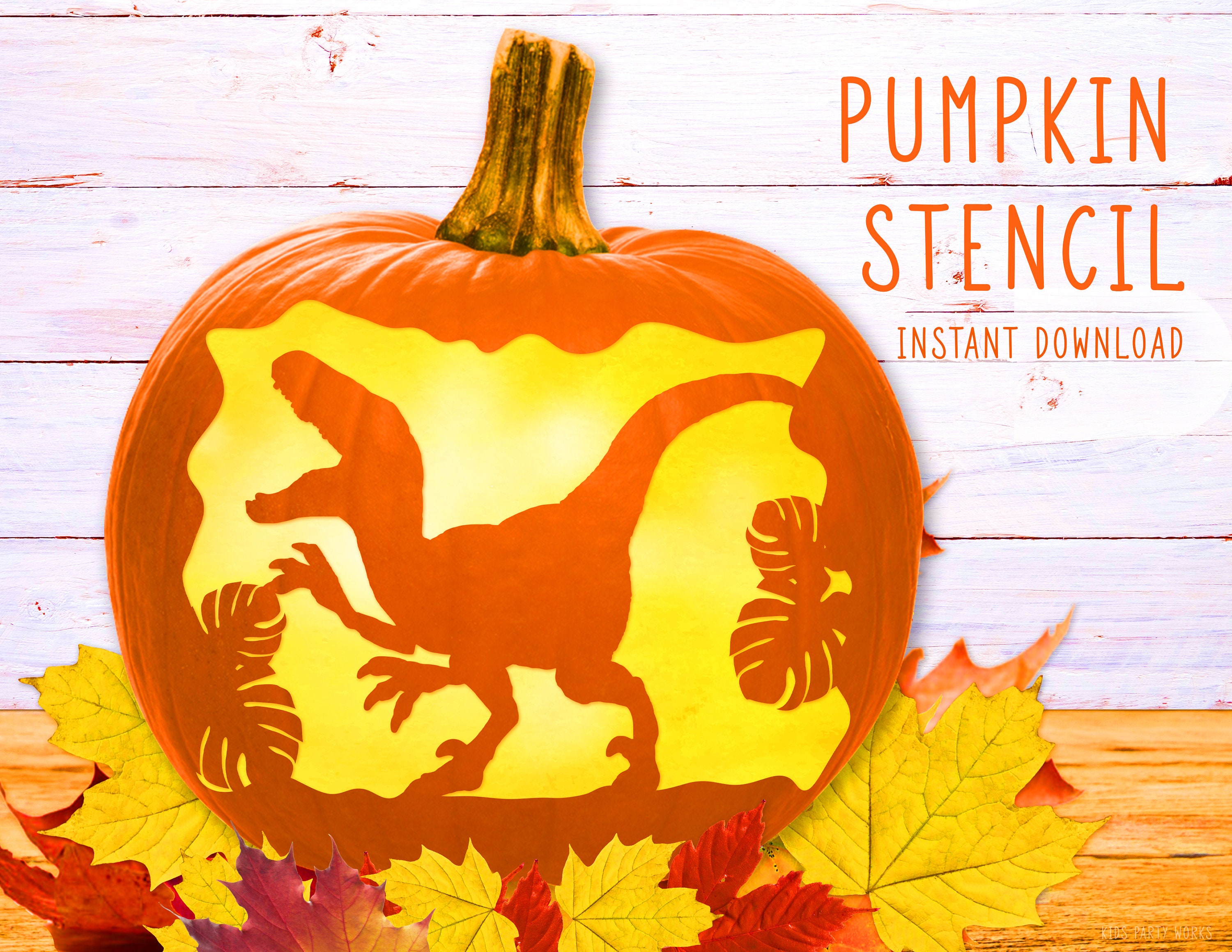 Dinosaur Pumpkin Stencil, Velociraptor Printable Stencil, Halloween  Pattern, Jack O' Lantern, Dino Pumpkin Carving Template, Digital File - Etsy
