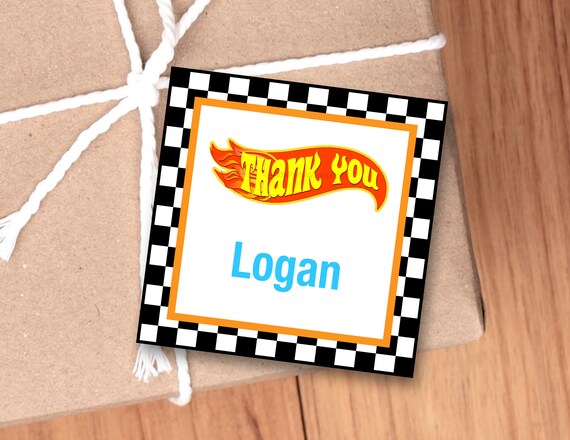 hot wheels thank you tags