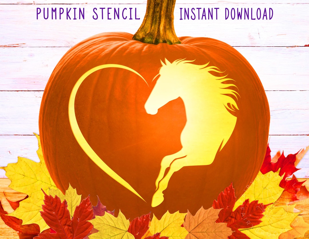 Horse Pumpkin Stencil, Pumpkin Carving Stencil, Printable Pumpkin ...