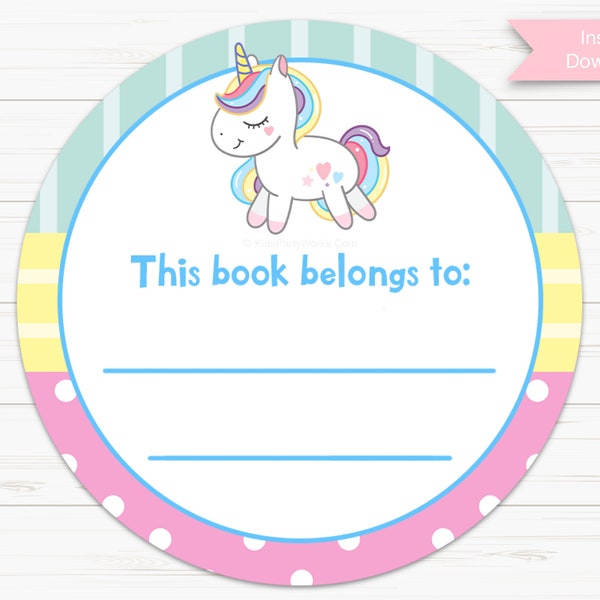 Book Stickers This Book Belongs To Stickers, Bookplate Stickers, Kids This Belongs To Labels, Printable Instant Download, School Supplies