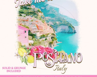 Positano PNG, Amalfi Coast Png, Italy Clipart, Summer Travel, Italy Vacay Mode, Girls Trip Png, Bachelorette Png, Lemon Png, Mediterranean
