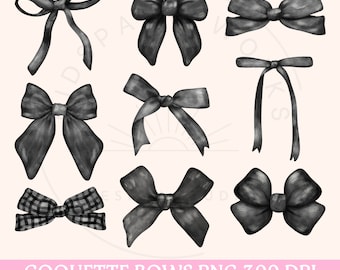Dark Coquette PNG, Black Bows, Dark Academia, Balletcore, Coquette Home Decor, Bow Collage PNG, Girly Girl, Coquette Aesthetic, Alternative