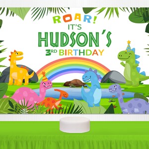 Dinosaur Backdrop, Dinosaur Birthday, Dinosaur Party, Dinosaur Rainbow, Party Backdrop, Birthday Backdrop, Custom Printable Digital Backdrop