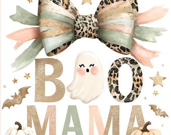 Boo Mama PNG, Spooky Coquette PNG, Simpatico fantasma di Halloween con disegno a sublimazione, PNG, Coquette di Halloween PNG, Fiocco di Halloween alla moda PNG digitale