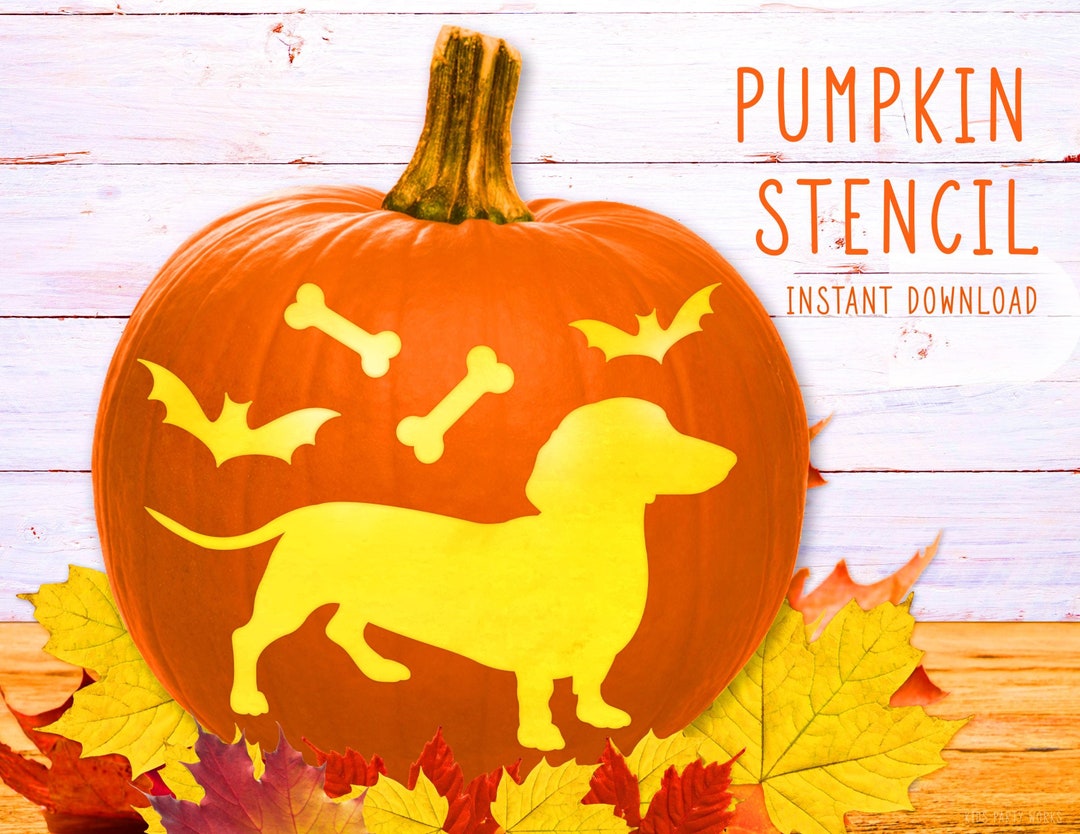 dog-pumpkin-stencil-dachshund-printable-stencil-jack-o-lantern-pumpkin-carving-template-halloween-dachshund-and-bones-instant-download-etsy
