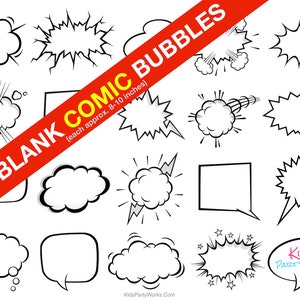SUPERHERO COMIC BUBBLES-Superhero Bubbles-Comic Bubbles-Superhero Birthday-Superhero Party-Superhero Decorations-Superhero-Party Supplies
