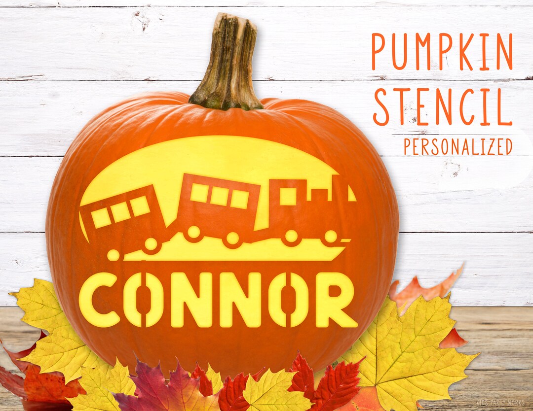 train-pumpkin-stencil-choo-choo-train-personalized-printable-name