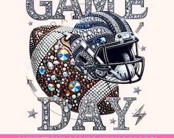 Game Day PNG, Football PNG, Faux Rhinestone Shirt Png, Football Mom Png, Game Day Shirt Png, Football Season Png, Football Shirt Designs