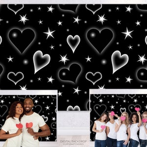 Valentine Backdrop, Valentine&#39;s Day Backdrop For Photos, Early 2000&#39;s Backdrop, Valentines Day Banner, Hearts Large 7&#39; X 5&#39; Digital File