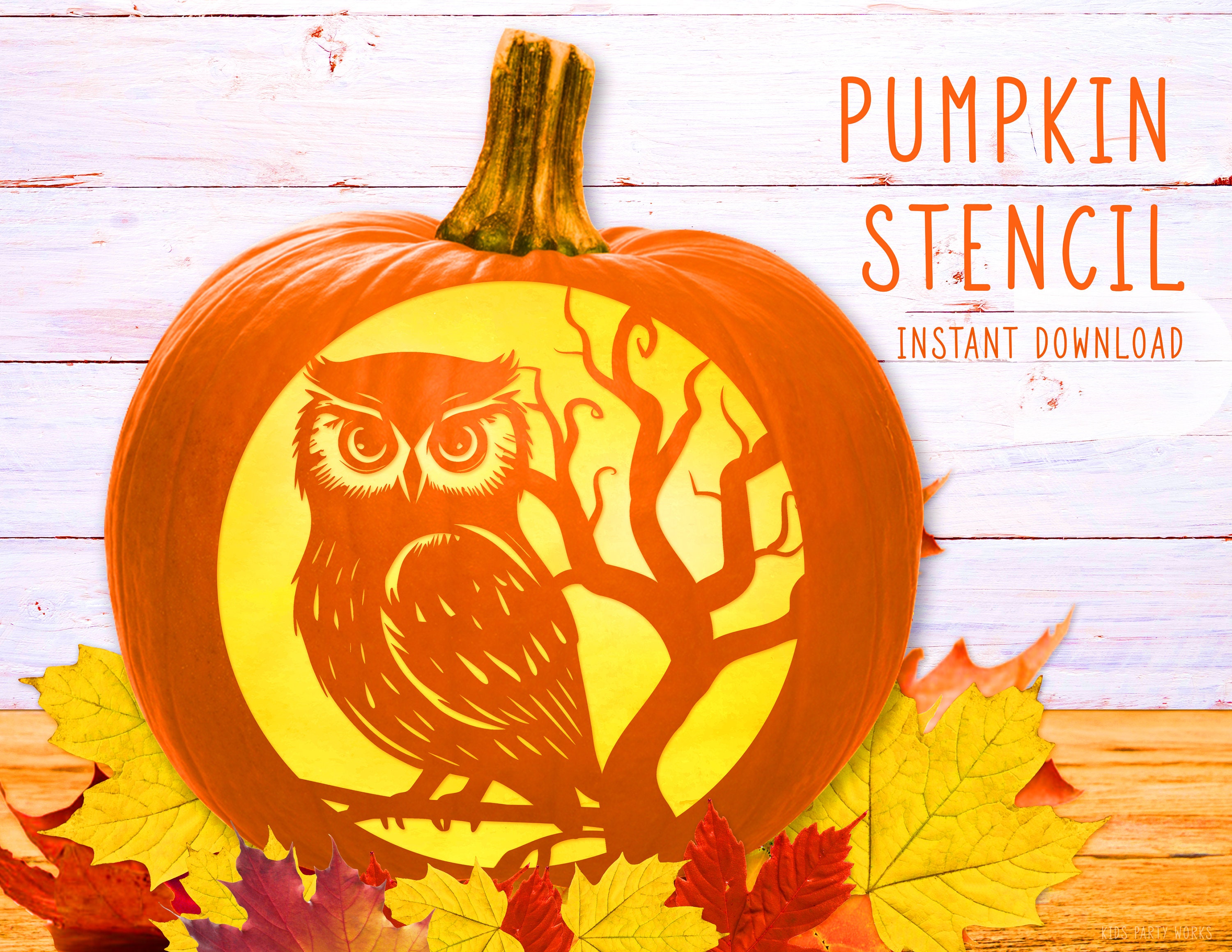 Cute Owl Pumpkin Stencils