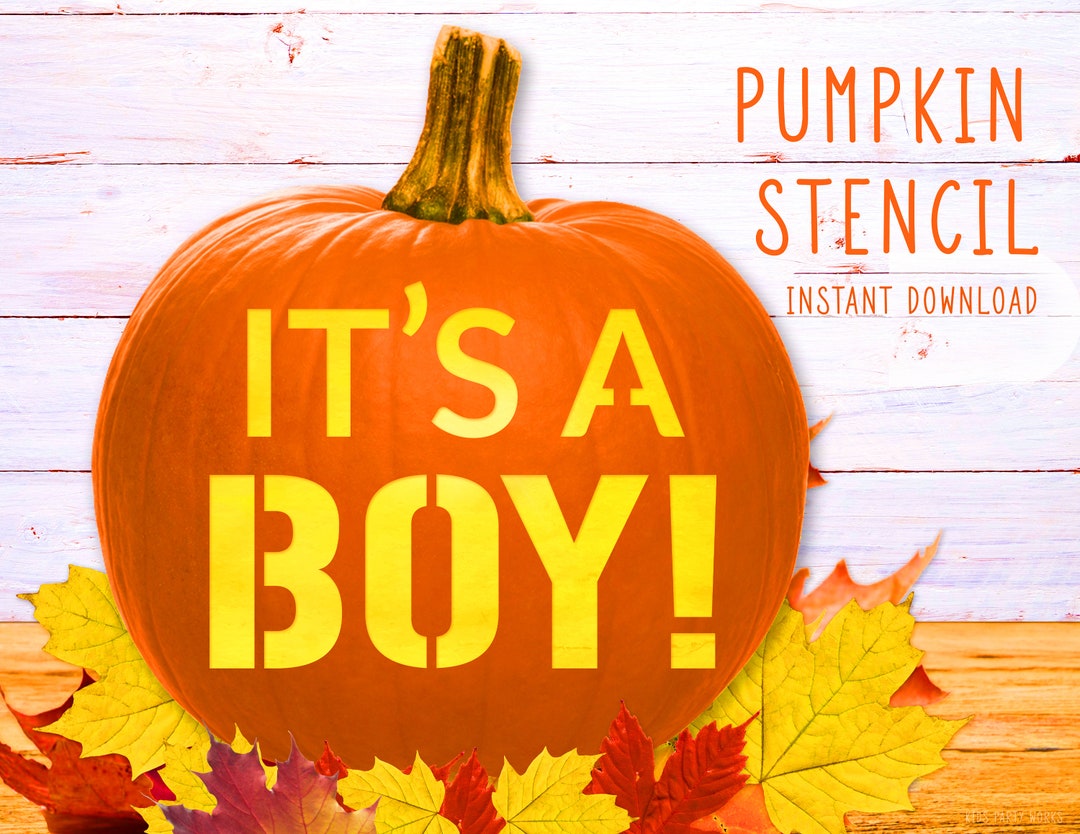 It s A BOY Pumpkin Stencil Pregnancy Announcement Baby On The Way it-s-a-boy-pumpkin-stencil-pregnancy-announcement-baby-on-the-way