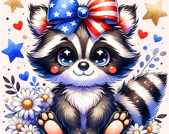 Cute Raccoon Png, July 4th PNG, Funny Raccoon Sublimation Design, Funny 4th of July Png Patriotic Raccoon Digital File USA Freedom Shirt Png