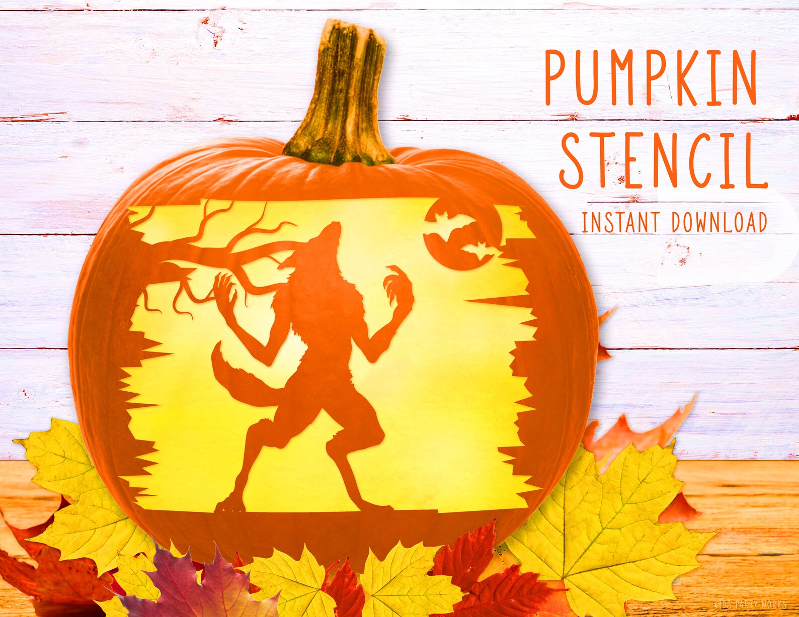 Werewolf Pumpkin Stencil, Werewolf Printable Pumpkin Stencil, Jack O ...