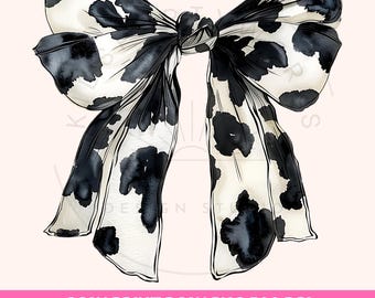 Lazo de vaca PNG, Estampado de vaca PNG, Coqueta PNG, Lazo con estampado de vaca, Lazo occidental, Estética femenina, Coqueta moderna, Feminidad, Diseño de camiseta PNG