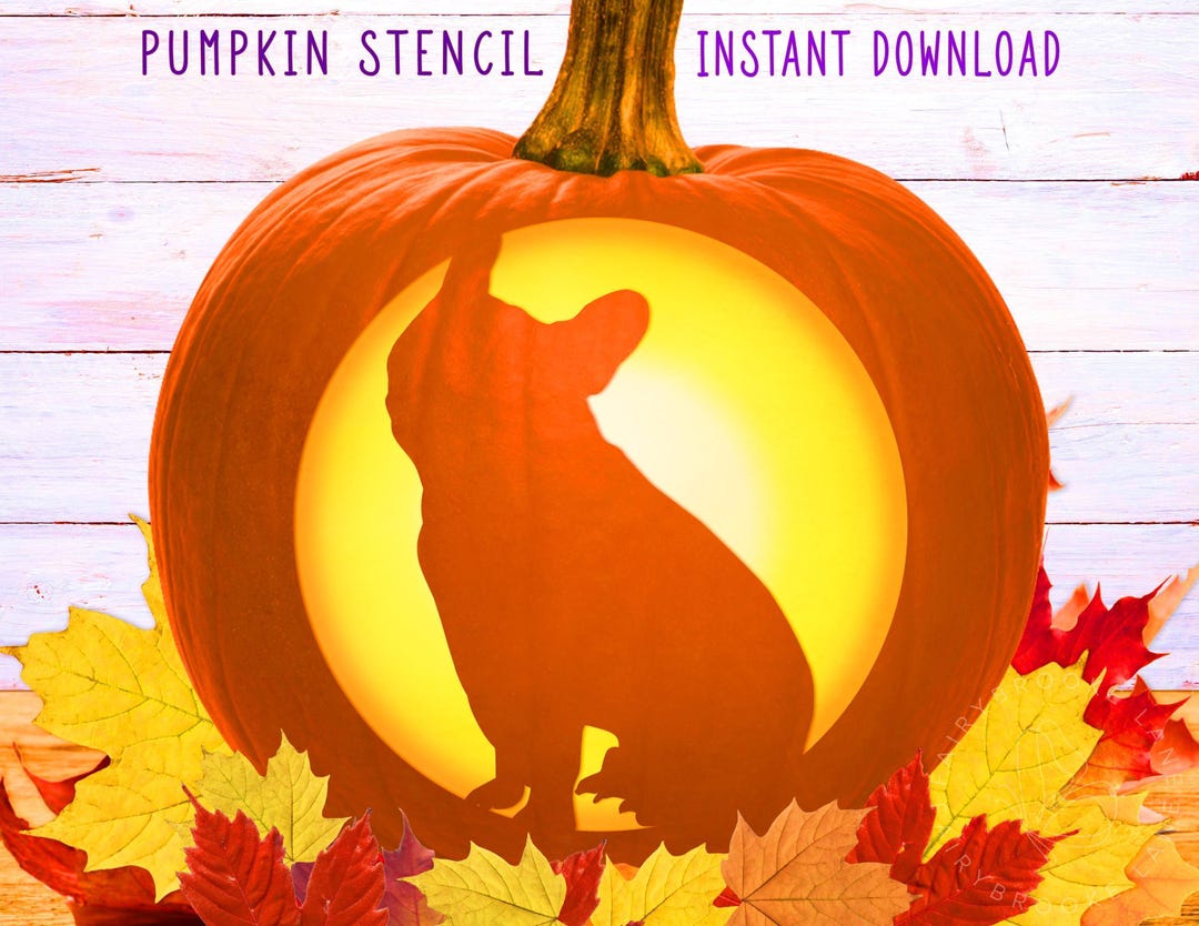 Dog Pumpkin Stencil, French Bulldog Printable, Frenchie Jack O' Lantern