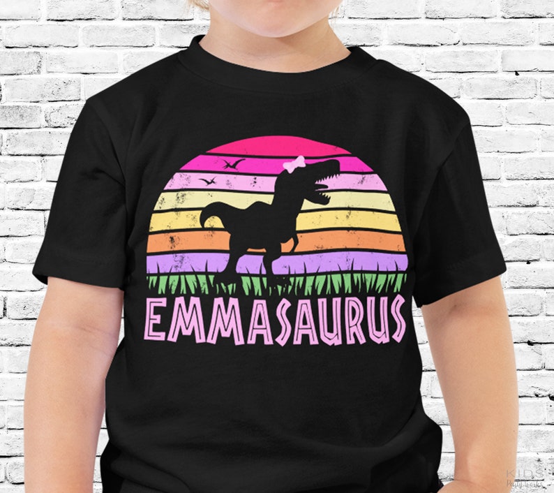 Dinosaur Shirt Girl, Kids Dinosaur Shirt, Dinosaur Birthday Shirt, Toddler T-shirt, Girl Birthday Party, Pink Dino, T-Rex, Dino With Bow Tee image 8