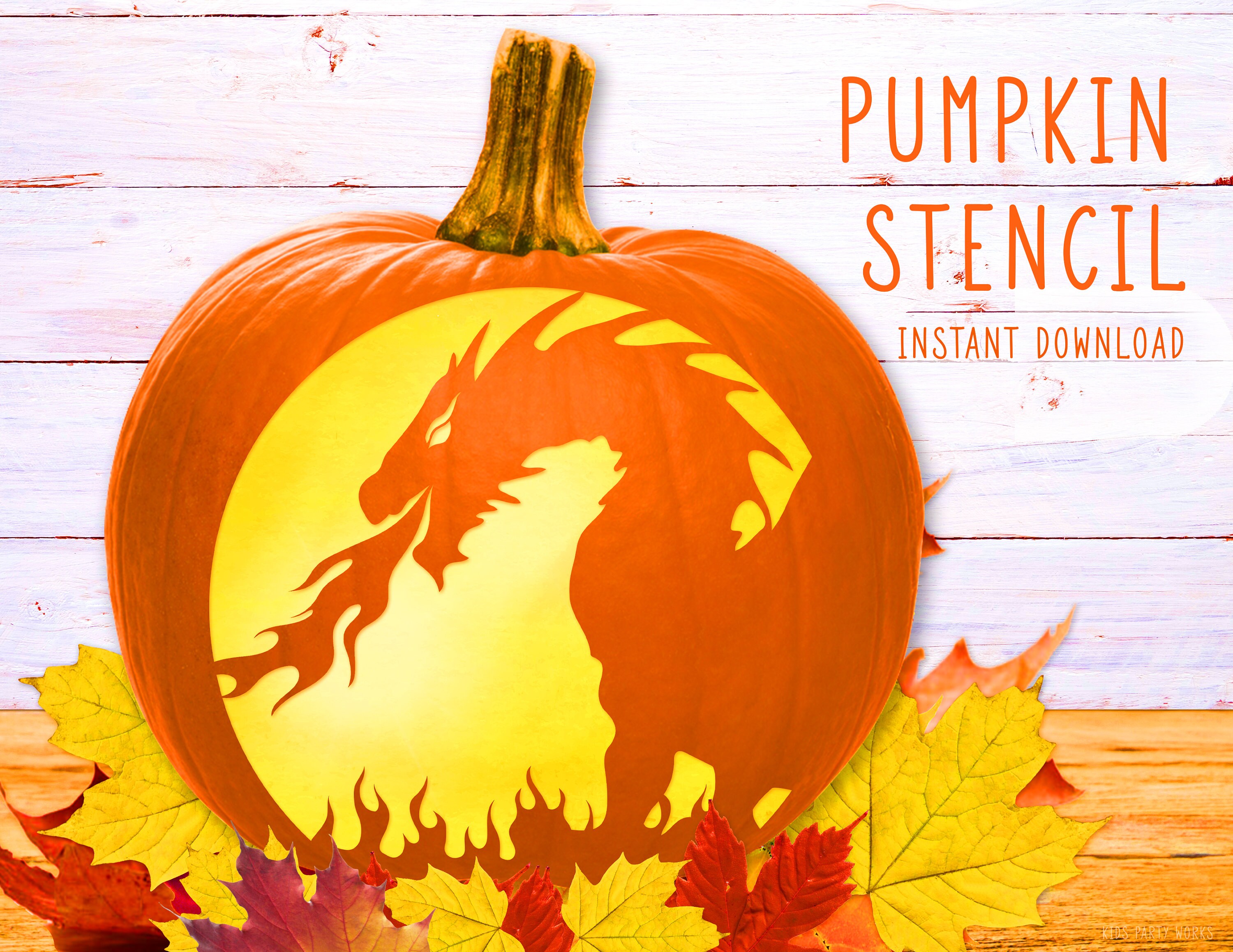 Pumpkin template dragon