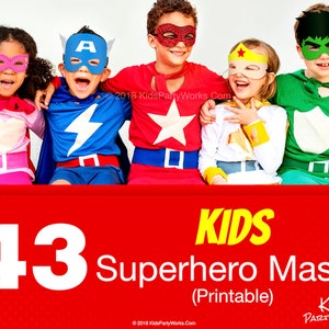 Superhero Masks-Superhero Birthday-Superhero Photo Booth Props-Party-Superhero Printable Masks-Printable-Superhero Mask-Superhero Topper-Kid