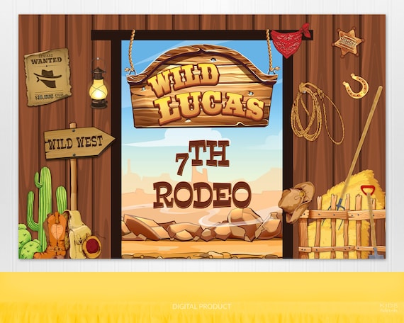Cowboy Custom Backdrop | Cowboy Party | Cowboy Birthday | Cowboy Backdrop | Western Party | Kids Birthday Backdrop | Digital Backdrop Il_570xn