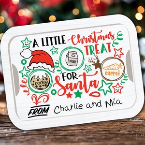Santa Cookie Tray Printable Santa Cookies and Milk Tray Santa Tray For Santa Digital File Christmas Instant Download 10.5 Wide image 1