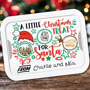 Santa Cookie Tray Printable | Santa Cookies and Milk Tray | Santa Tray | For Santa | Digital File | Christmas Instant Download 10.5&quot; Wide