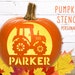 Tractor Pumpkin Stencil, Personalized Pumpkin Stencil, Pumpkin Carving ...