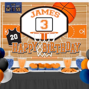 Basketball Backdrop, Basketball Party, Basketball Banner, Party Backdrop, Birthday Backdrop, Custom Backdrop, Printable Digital Backdrop