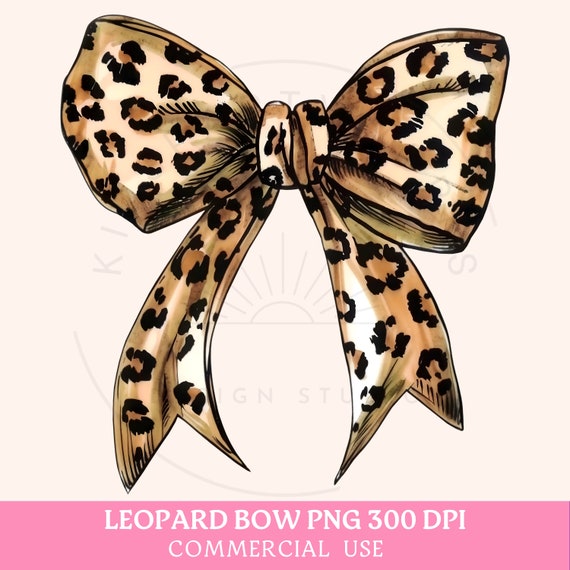 Coquette Bow PNG, Leopard Print Bow PNG, Cheetah Bow, Girly Girl Bow Aesthetic, Trendy Coquette, Girlie, Soft Girl Ribbons, Shirt Design Png