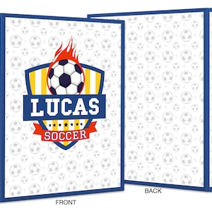 Kids Printable BINDER COVERS, Soccer Binder Covers, 1 Personalized ...