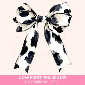 Cow Bow PNG, Cow Print PNG, Coquette Png, Western Bow, Girly Girl Aesthetic, Trendy Coquette, Girlie, Soft Girl Ribbons, Shirt Design Png