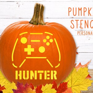 Controller Pumpkin Stencil Personalized, Gamer Printable Pumpkin ...