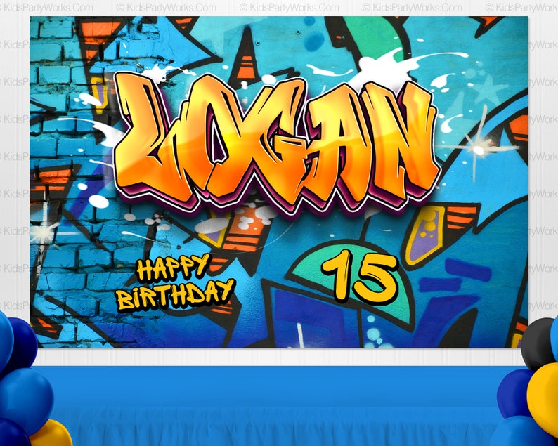 Personalized Graffiti Sign Graffiti Backdrop Graffiti Party Etsy